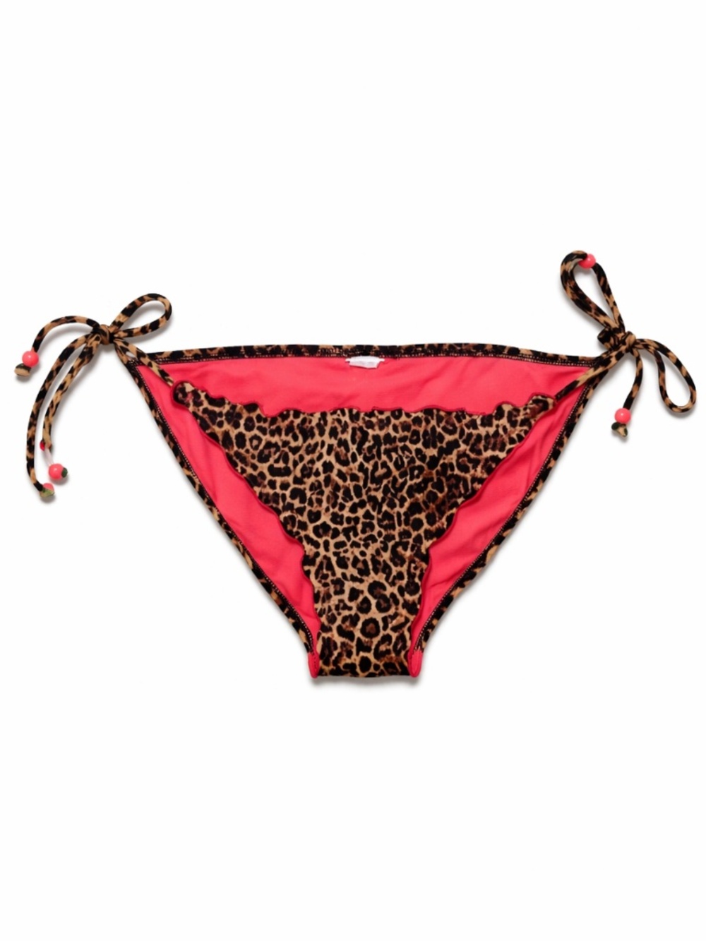 4/$20➡️ Target Pink & Leopard Print Ruffle Tie-Side Bikini Bottom – Small EUC